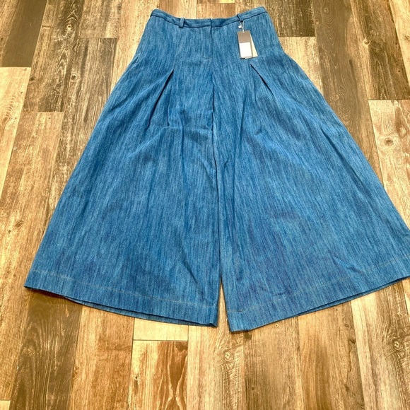 Palmer Harding Blue Denim Wide Leg Gratitude Trousers Size 12 NWT - Picture 3 of 12